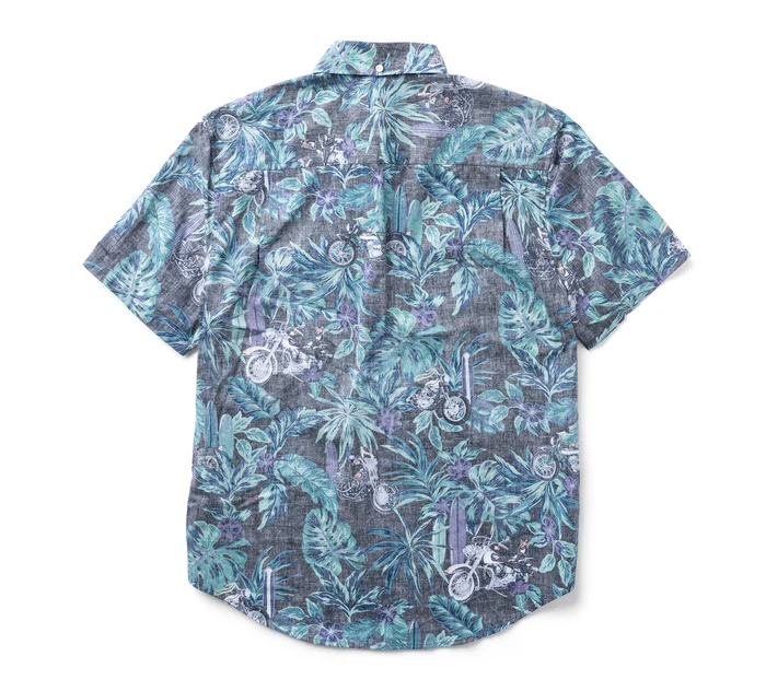 Camicia Hawaiian Harley-Davidson x Reyn Spooner - Nero