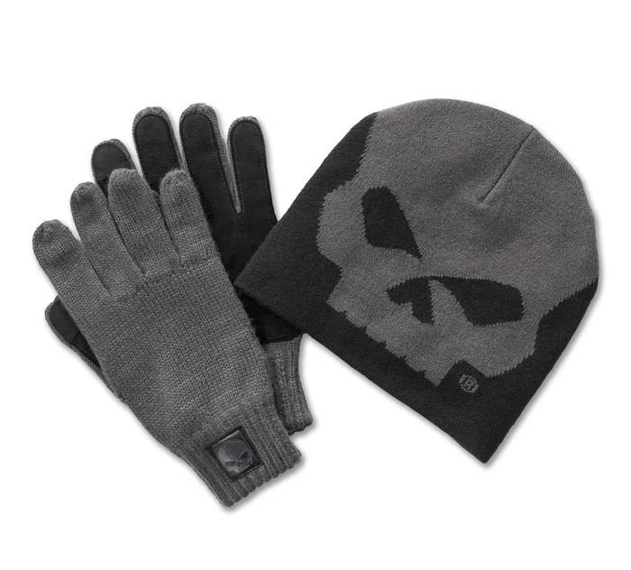 Set regalo beanie e guanti Willie G Skull - Blackened Pearl