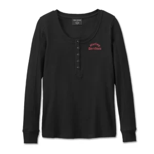 Maglia Henley Timeless a maniche lunghe - Harley Black.