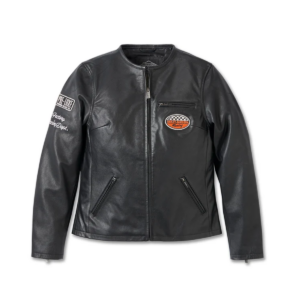 Giacca in pelle nera da donna 120th Anniversary
