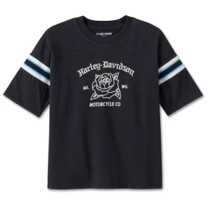 Maglietta boxy Old English Rose da donna