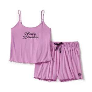 Set pigiama con orlo ondulato - Orchid