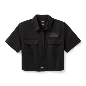 Camicia da lavoro corta Dickies x HD Eagle da donna