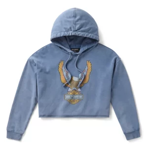 Felpa con cappuccio Neon Eagle Cropped - Ensign Blue