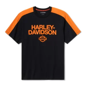 Maglietta H-D® TECH Coolmax® da uomo - Colorblock - Harley Black & Harley Orange
