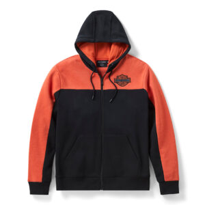 Felpa con cappuccio e zip integrale Color-Block H-D Essential da uomo
