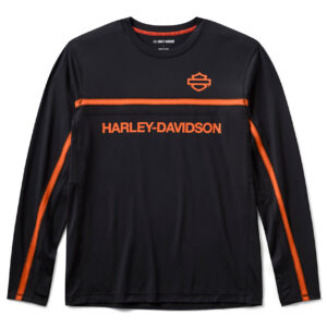 Maglia girocollo a maniche lunghe areata H-D TECH da uomo - Harley Black