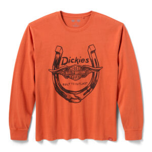 Maglietta a maniche lunghe Winged Horseshoe Dickies x H-D da uomo - Vintage Orange