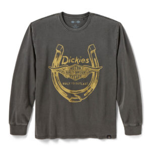 Maglietta a maniche lunghe Winged Horseshoe Dickies x H-D da uomo - Washed Black