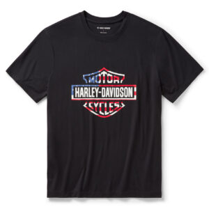 Camicia da uomo a maniche corte con stelle e strisce - Harley Black