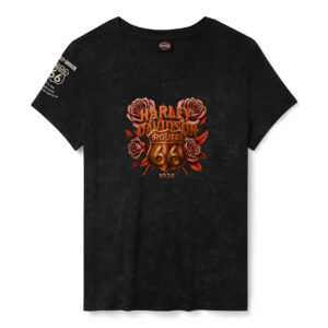 Maglietta da donna H-D Route 66 Foil Legendary a maniche corte con scollo a V